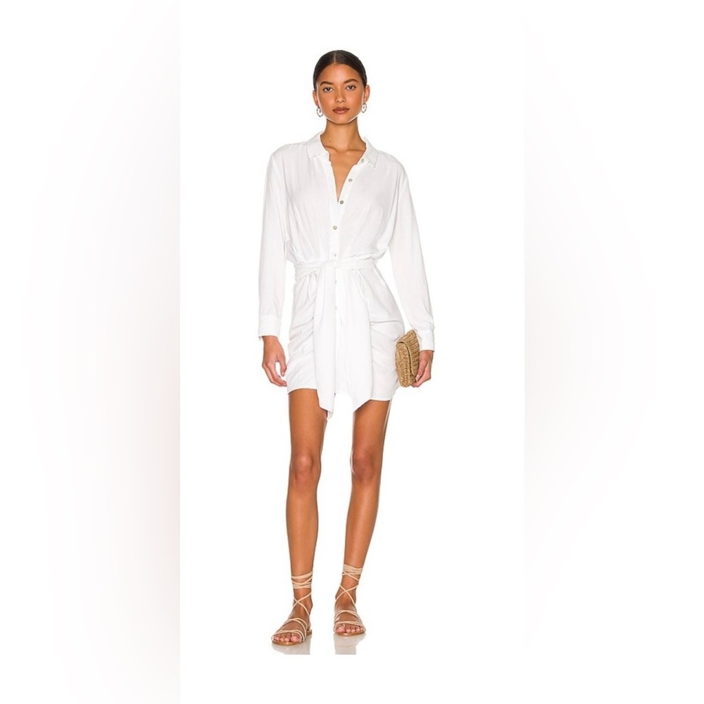 L*Space White Tie Front Wrap Coverup